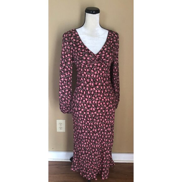 Diane von Furstenberg DVF vintage 2000 y2k L'Amour lip print silk midi dress - Picture 4 of 7